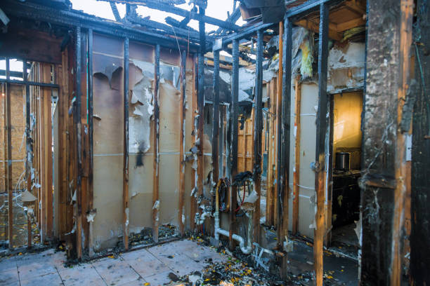 Professional Emergency Fire Damage Restoration technician working in Hanover, MN